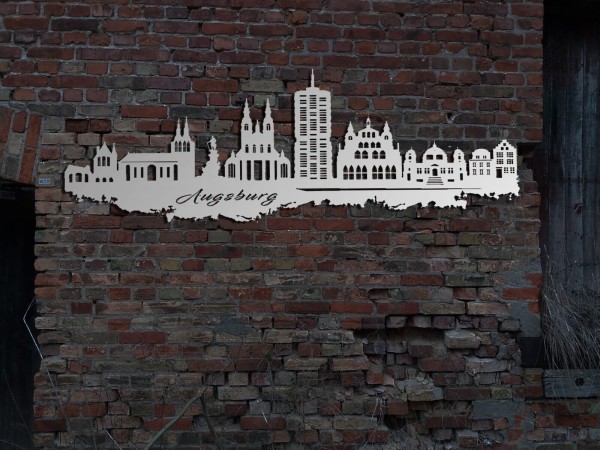 Augsburg Stadt Wandbild aus rostfreiem Edelstahl 