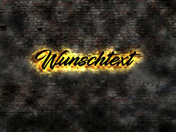 Wunschtext 3D LED Wandbild personalisierbar aus Holz