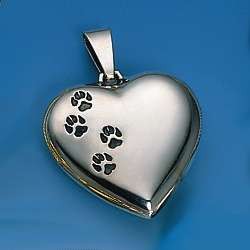 Dekorativer Anhänger Herz mit Hundepfoten auf der Vorderseite |  Tierschmuck-Geschenke für Hunde- und Katzenfreunde